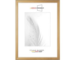 DR24 photo frame 24x30 (Gold blurry) custom made, 35mm wide MDF wood frame including anti-reflective art glass pane, stable back wall, bending pins and pendants