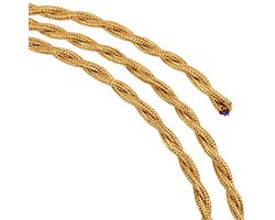 Draad Gewikkelde Stof met Draad, Vintage Stof met Draad voor Knutselen, Geïsoleerd en Stabiel, Ideaal voor Thuis, Restaurants (Goud, 5m)