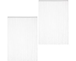 draadgordijn - set van 2 - 145 x 245 cm - in te korten - wasbaar - deurgordijn - wit