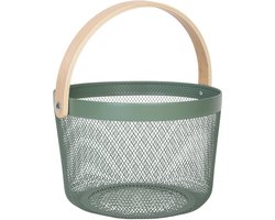 draadkorf - metaal - mint - met handvat