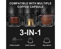 Draadloos Elektrisch - Portabele Espresso Koffiemachine - 3-in-1 Capsule en Poeder - Koffiemaker - Voor Reizigers en Kampeerders