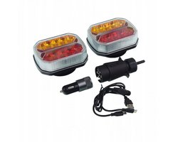 draadloos verlichting set magnetisch 7 polig 12/24 volt - achterlichten led - aanhanger verlichting - achterlicht