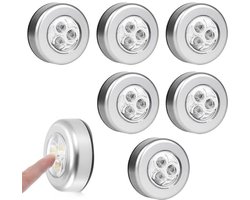 Draadloze Bewegingssensor LED Verlichting - Zelfklevende Touch Light voor Kasten en Gangen - 6 Stuks