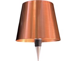 Draadloze Design Tafellamp – 3 Lichtkleuren – Geborsteld Metaal – Bronze – 2600mAh – IP54 Spatwaterdicht – LED Fleslamp – Oplaadbaar – Touch bediening – Sfeerverlichting voor Binnen & Buiten