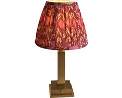 Draadloze Dimbare LED Tafellamp – Gouden Vierkante Voet – Bloemmotief Lampenkap – Warm Licht – Oplaadbaar – Inclusief LED Lamp & Oplader – Sfeervolle Eyecatcher