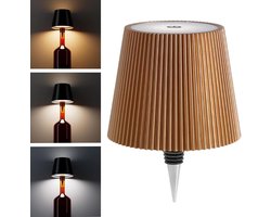 Draadloze flessenlamp, LED-wijnfleslamp, oplaadbare, draadloze flessenlamp met aanraakbediening en 3 kleurtemperaturen, voor slaapkamer, restaurant, bar - USB-oplaadbare flessentafellamp met dimfunctie (goud)