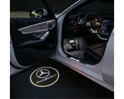 Draadloze LED Autodeur Projector geschikt voor Mercedes - Instapverlichting Logo - HD Shadow Light - Autodeur Verlichting - Zwart - 2 Stuks