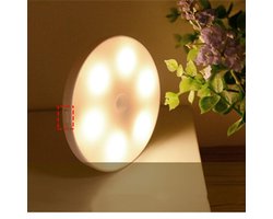 Draadloze LED-plaklamp (12 mm dik) met bewegingssensor, timer en oplaadbare batterij - oogbeschermend en dimbaar met warm-witte gloed (2700 K) - perfect voor kamer en kastverlichting 's nachts en als cadeau voor speciale gelegenheden