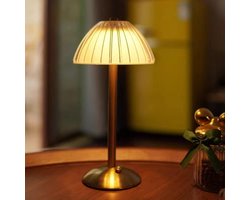Draadloze LED-tafellamp - dimbaar - geschikt voor woonkamer en slaapkamer - 1 stuk - wit - kunststof