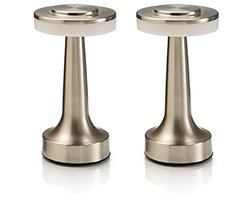Draadloze LED Tafellamp met Touch Control - Dimbaar en Oplaadbaar - Perfect voor Nachtkastjes en Restaurants - Twin Pack