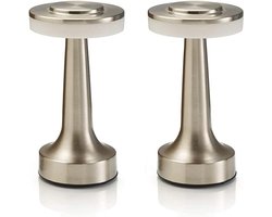 Draadloze LED Tafellamp met Touch Control - Dimbaar en Oplaadbaar - Perfect voor Nachtkastjes en Restaurants - Twin Pack