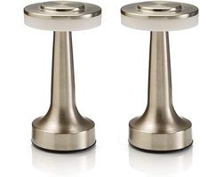 Draadloze LED Tafellamp met Touch Control - Dimbaar en Oplaadbaar - Perfect voor Nachtkastjes en Restaurants - Twin Pack