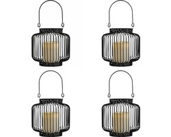 Draadloze LED Tafellampen met LED kaarsen - Op batterijen - Geschikt voor binnen en buiten - 4 stuks