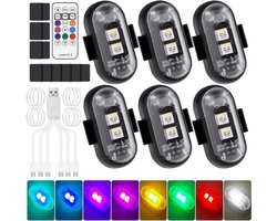 Draadloze LED Verlichting - Anti-botsing lampen - Veiligheid verbeteren - 8 Kleuren met Afstandsbediening - 6 Stuks - Multicolor