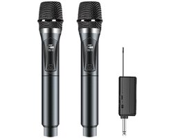 Draadloze microfoon – microfoon - Draadloos microfoonsysteem – Professionele dynamische microfoon – 60 meter zendbereik – Met oplaadbare ontvanger – Stabiele, heldere geluidskwaliteit