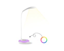 Draadloze Oplaadbare Verstelbare LED Bureaulamp - RGB Kleuren - Oplaadbaar & Dimbaar & Verstelbaar - Bureau Lamp Wit