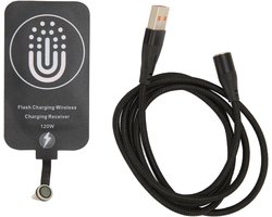 Draadloze Oplaadontvanger voor Smartphones met USB-C, Qi Technologie en Magnetische Inductie Adapter