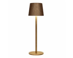 Draadloze Tafellamp | 27,5 x 9 cm | Warmwit dimbaar | Ribbel | Goud | Anna's Collectie