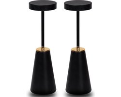 Draadloze tafellamp bedlamp met draadloze smartphone-oplader - QI inductie - grote looptijd tot 60 uur - led - 3 kleuren dimbaar - 3000-6000 K +95% CRI - 2 stuks