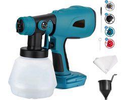 Draadloze Verfspuit - Compatibel met Bosch 18 V Accu - Elektrische Handverfspuit met 4 Doppen - 3 Verfspuiten - 1000 ml Container voor Muren - Meubels - Schilderen