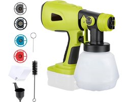 Draadloze Verfspuit met 4 Nozzles en 1000ml Tank voor Thuis, Meubels en Schuttingen - HVLP Handheld Verfspuit voor Efficiënt Schilderen