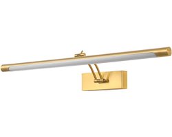 Draadloze wandlamp - Badkamermeubellamp - Gouden LED-kunstlamp - Gouden lange lineaire wandlamp van acryl - Verstelbaar - 40 cm - Warm licht - Geschikt voor galerij, woonkamer, gang