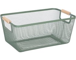 Draadmand - 37x16,5x22,5 cm - mint - metaal - met open structuur
