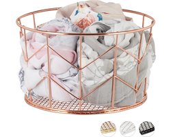 draadmand - rond - metaal - Ø 22 cm - kleding - badkamer - koper