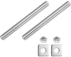 Draadstang Set - Schroefdraad Bouten - Meubel Montage - Roestvrij Staal 304 - 3/8"-16 UNC 100mm - Zilver