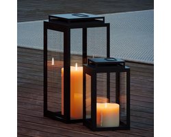 draadwerk® Lantaarn Windlicht Set van 2 | Kandelaar Metaal Zwart | Windlichten voor Buiten en Binnnen | Ovaal | Zwarte Decoratie | Deco Windlichten van Draad (zwart) | Kaarsenhouder | Lantaarns voor Woonkamer, Balkon & Tuin