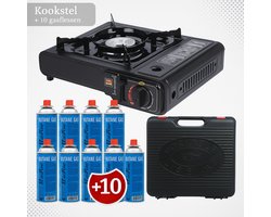 Draagbaar Gasfornuis - Camping Kookstel - Gas Stove - Gasfornuis - Kooktoestel - Outdoor - Op Reis - 10 gasflessen