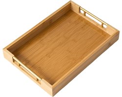 Draagbaar Houten Serveerblad Met Handvat - 41x30x5 Cm - Voor Ontbijt Op Bed - Koffietafel - Picknick En Thee - Food En Drank Presentatie