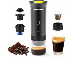 Draagbaar koffiezetapparaat, 3-in-1 elektrisch koffiezetapparaat, geschikt geschikt voor koffiecapsules en gemalen koffie, ondersteunt koud zetten en verwarmen (zwarte koffie).