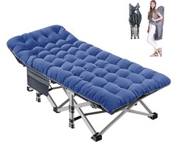 Draagbaar opvouwbaar campingbed met matras - extra breed 190x71 voor volwassenen, ondersteuning tot 200 kg