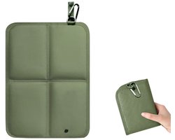 Draagbaar opvouwbaar kussen - Picknickkussen - Opvouwbaar, draagbaar kussen - Groen - 37 × 27,5 cm - Geschikt voor backpacken, wandelen, kamperen en picknicken.