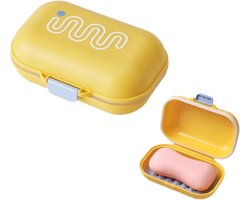 Draagbaar zeepbakje voor op reis met een lekvrije deksel, geschikt voor gebruik als zeepbakje thuis of in de badkamer.