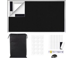 Draagbare 100% verduisterende jaloezie, geen boorwerk nodig. Verduisterende jaloezie voor ramen. Past op elke maat en vorm. Geschikt voor slaapkamer, kinderkamer, zolder, camper. Met sterke lijm en klittenband.150*400cm - Zilver en zwart