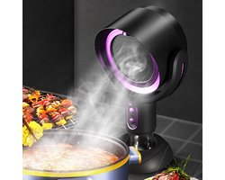 Draagbare Afzuigkap - Tafelmodel Zuiveringsfilter - Met Verwijderbare Olieopvangbak - Compacte Ventilator Voor Binnenkeukens - Geschikt Voor Barbecues, Hotpots, Campers En Keukens - Zwart En Paars