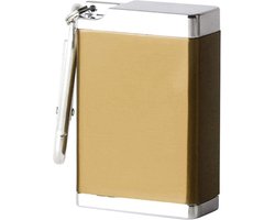 Draagbare Asbak Sleutelhanger - Pocket Asbak - Mini Ashtray - Metalen Portable Asbakje - Pocket Reis Asbak Goud met Deksel