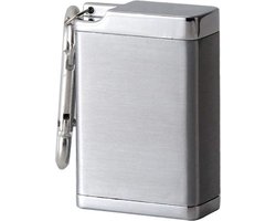 Draagbare Asbak Sleutelhanger - Pocket Asbak - Mini Ashtray - Metalen Portable Asbakje - Pocket Reis Asbak Zilver metallic met Deksel
