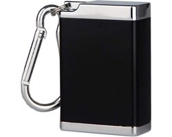 Draagbare Asbak Sleutelhanger - Pocket Asbak - Mini Ashtray - Metalen Portable Asbakje - Pocket Reis Asbak Zwart met Deksel
