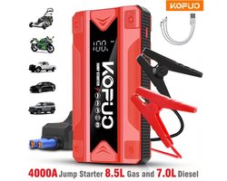 Draagbare Auto Accu Startkabel 3000A - Professioneel Gereedschap voor Automonteurs (tot 8,5L Benzine/7L Diesel) 12V Noodaccubank met Slimme Veiligheidsklemmen, LCD-Display, Ultra-Heldere LED-Verlichting voor Trucks, SUV's Cadeau voor Vaderdag