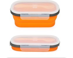 Draagbare Bento Box Lunchcontainer van 1000ml, Vouwbare Voedselcontainers voor Kantoor, Picknick en Reizen met Bestekset en Deksel
