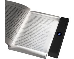 Draagbare Bookmark Light, Flat Book Light met Timer, Bright Light Lamp Board Lightwedge Book Light - Eye Protection, Dimmable - Panel Book Reading Light voor lezen in bed - Night Reading - Auto (zwart)