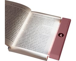 Draagbare Bookmark Light, Flat Book Light met Timer, Bright Light Lamp Board Lightwedge Book Light - Eye Protection, Dimmable, Panel Book Reading Light voor lezen in bed, Night Reading, Auto (Roze)