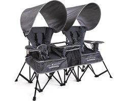 Draagbare dubbele stoel voor kinderen | Binnen en buiten gebruik | Grijze kinderstoel