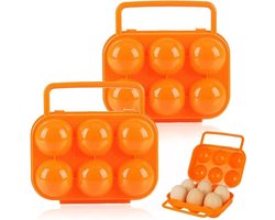 Draagbare Eieren Opbergen en Koelkast Ei Container - Compacte Ei Bewaardoos met Handvat - Veilige Indoor en Outdoor Ei Opslag - Grid Egg Box