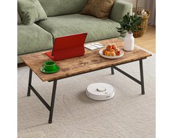 Draagbare en Opvouwbare Salontafel met Vintage Bruine Afwerking, Eenvoudige Montage en Stabiele Constructie