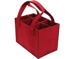 Draagbare Fles Tas voor 6 Flessen, Herbruikbare En Thicker Fles Zak van Vilt voor Reizen, Picknick, Kamperen, Barbecue, en Feesten