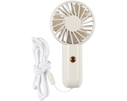 Draagbare handventilator oplaadbaar via USB – met nekkoord – Wit